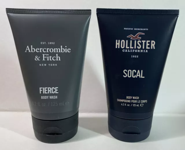 (2) ABERCROMBIE & Fitch Fierce Body Wash AND Hollister Socal 4.2 oz NEW ...