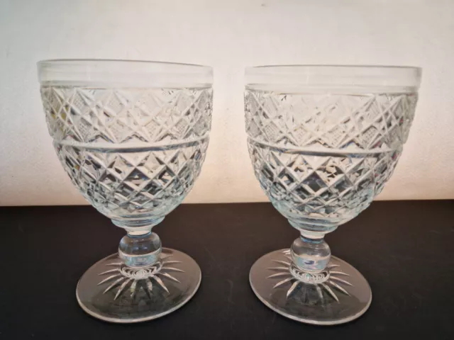 EDINBURGH & LEITH CRYSTAL  gin & tonic glasses x 2  c.1920's-30's
