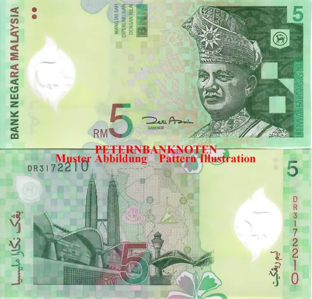 Malaysia 5 Ringgit 2004 Unc P 47 Polymer  6295#  Kassenfrisch