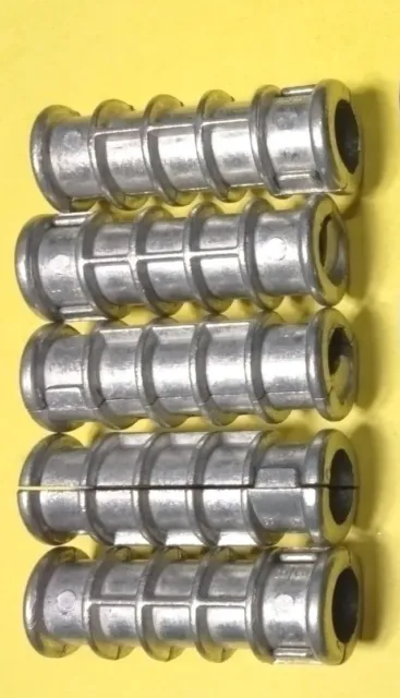 Quantity of 5, 3/8" x 1-3/4" Lag Shield Anchor Short Zinc Alloy 5/8" Hole, New.