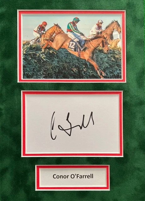 Conor O'Farrell Hand Signed A4 Mounted Photo Display Horse Racing Autograph