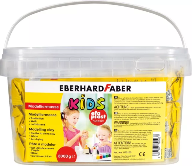 EFA Plast Kids Classic 3000g weiß Modelliermasse # 1763.2177 EBERHARD FABER