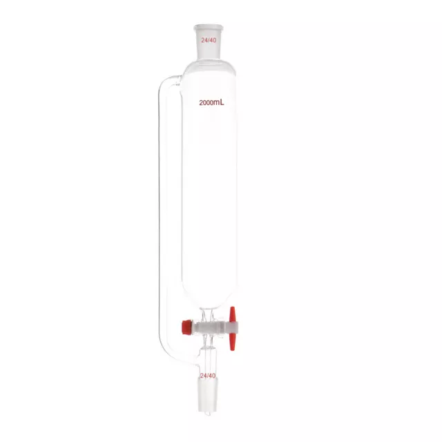 2000ml 24/40 Glass Pressure Equalizing Additional Funnel 2L With PTFE Stopcock