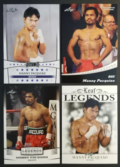 Manny Pacquiao Leaf 2017-2022 Legends Exclusive Mint Lot (4) Boxing Cards