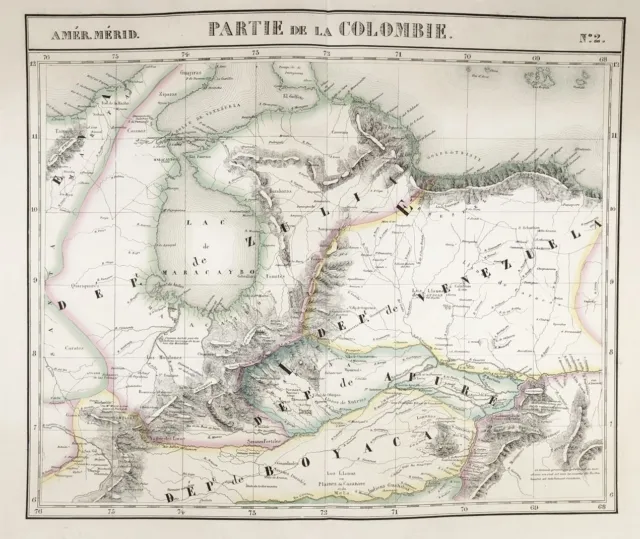Venezuela Colombia Caracas Maracaibo South America Karte map Vandermaelen 1825