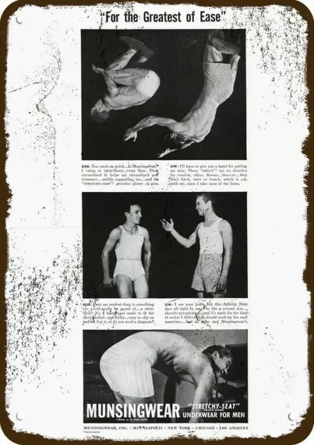 1942 MUNSINGWEAR Men's Underwear Vintage Look DECORATIVE METAL SIGN - BOB & JIM