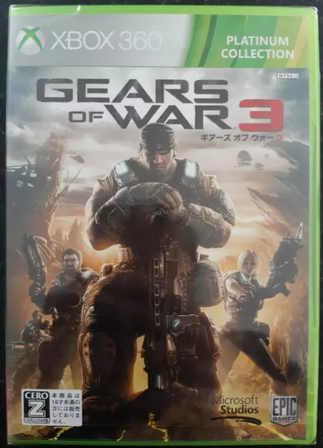 Brand New Sealed Gears Of War 3 Platinum Japanese Xbox 360 Xbox One