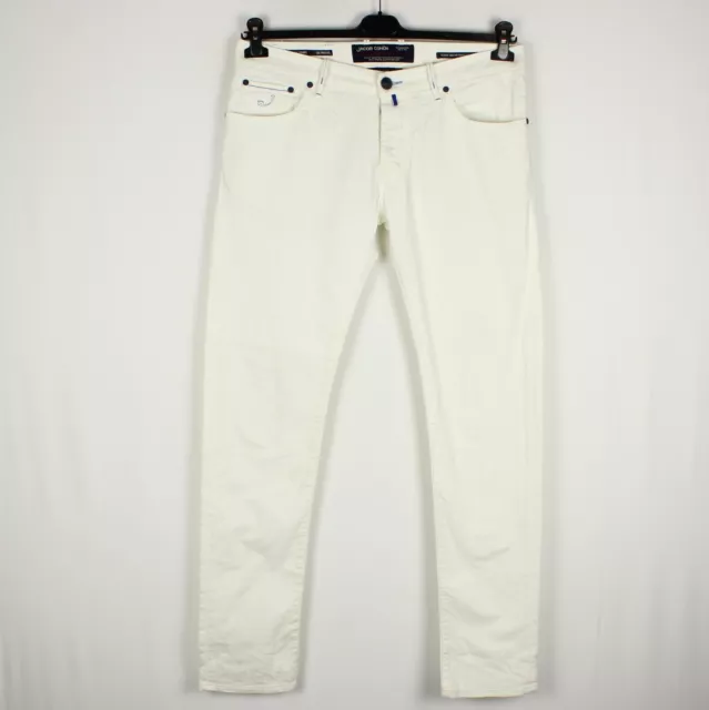 JACOB COHEN STYLE 622 Men's Jeans Size W36 L36 Slim Fit White Button Fly k9180