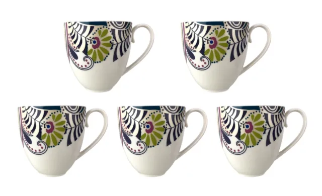 5 Denby Monsoon Cosmic Large Coffee Mugs Colorful Hard to Find!