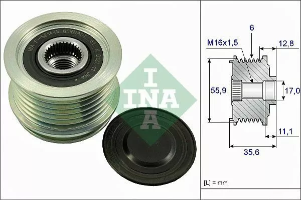 INA (535 0041 10) Freilauf Lichtmaschine, Generator für AUDI SEAT SKODA VW