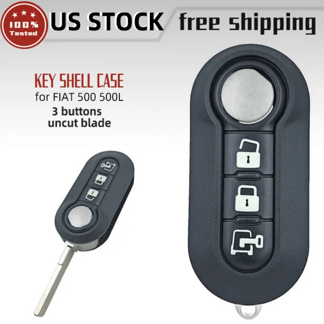 Flip Remote Key Shell Case Fob For Ram Promaster 1500 For Fiat 500 500L 3 Button