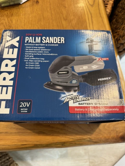 FERREX DETAIL PALM sander New boxed 20 Volt Battery £45.00 - PicClick UK