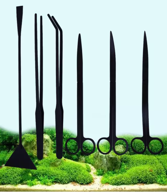 Aquarium Tools Aquatic Plant Scissors Tweezers Matte Black Aquascape Tools UK
