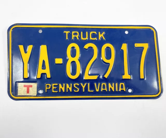 Pennsylvania License Plate YA 82917 Truck Temporary Sticker