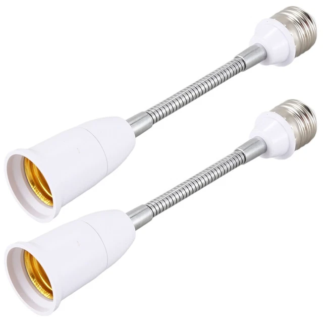 2X Light Lamp Bulb Flexible Extension Converter E26 Socket 18cm Long M3L7