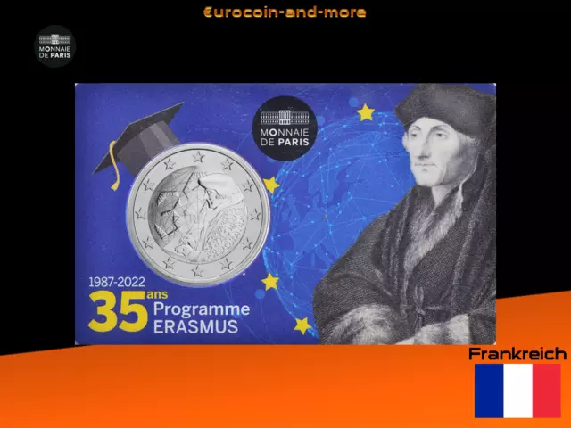 2 Euro Frankreich 2022 Erasmus  in Coincard