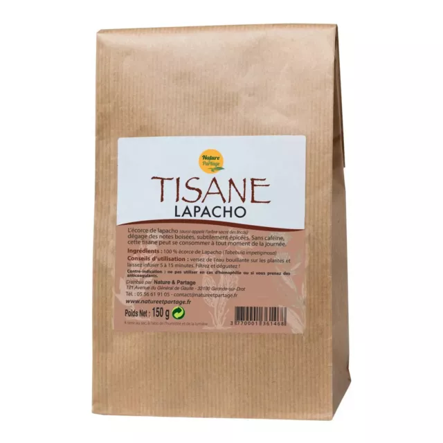 Nature & Partage Tisane Infusion Naturelle Ecorce de Lapacho 150gr