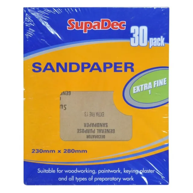 SupaDec General Purpose Sandpaper - Extra Fine (Pack Of 30) (ST5452)