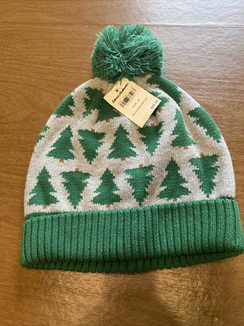 Hanna Andersson Hat  Green Toboggan Cap Pine Tree Christmas Medium 3 To 6 Years