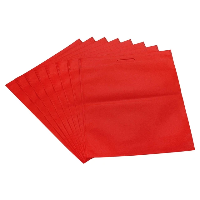 No Tejidas Tela Bolsas 20 Paquete Reutilizable Bolsas de Compras con Asas, Rojo