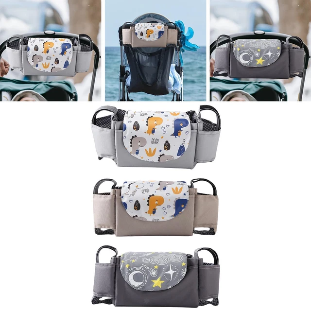 Borsa per carrozzina organizer per passeggino con portabicchieri Porta