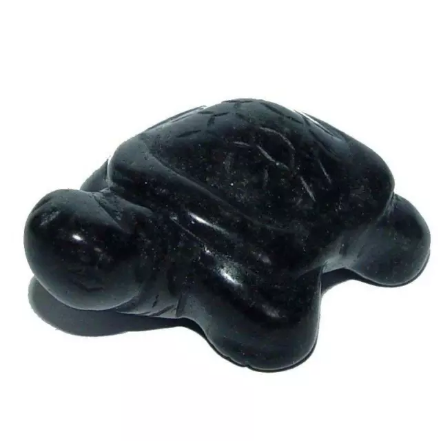 Obsidian schwarz Schildkröte ca. 40 x 25 x 15 mm aus echtem Edelstein