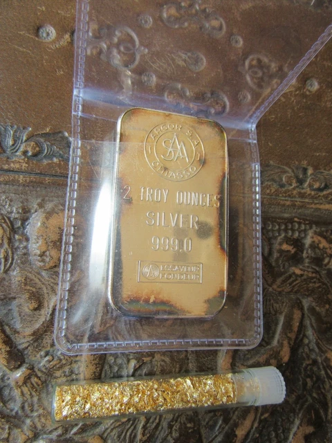 1974 Swiss Argor Chiassco 2 Oz. Silver .999 Bar & Brooks Range Ak. Gold Lrg. Fla 1974 Swiss Argor Chiassco 2 Oz. Silver .999 Bar & Brooks Range Ak. Gold Lrg. Fla