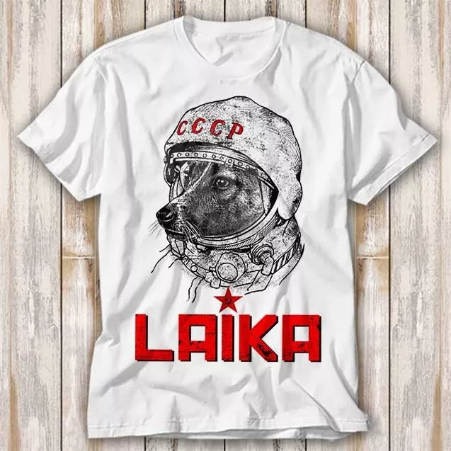 Laika Astronaut Dog Russia T Shirt Top Tee Unisex 4136