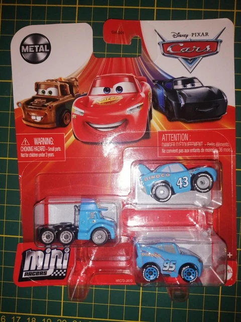 Lot de 3 mini voitures cars racer Disney Pixar Mattel en metal neuf en blister