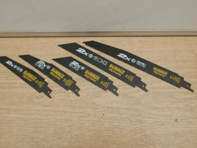 5 X Assorted Dewalt Extreme Bi-Metal Recip Saw Blades Wood & Metal Cutting