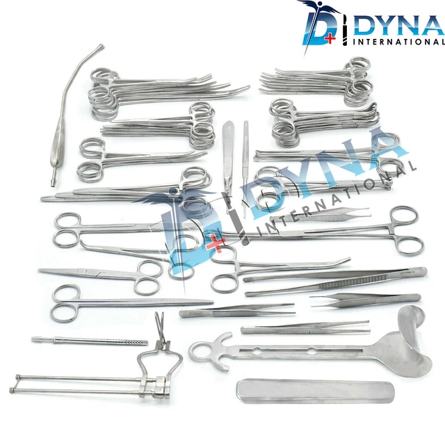 Ensemble de 81 instruments chirurgicaux pour laparotomie de base