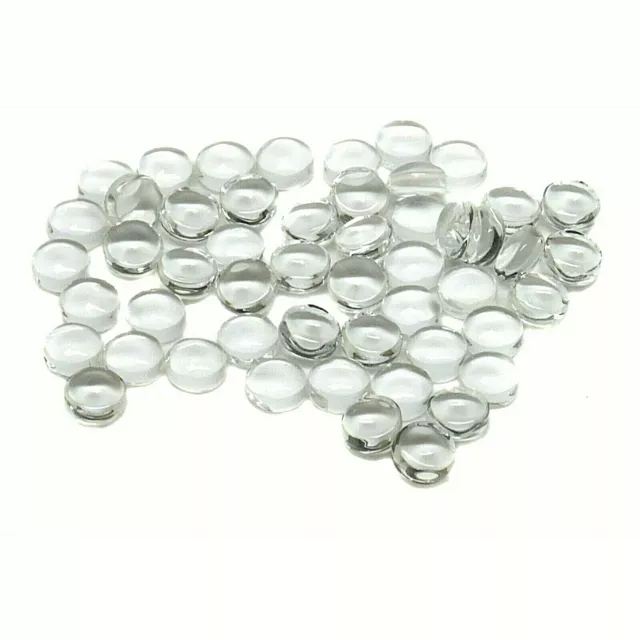 50 Transparent Round Cabochons - Glass Dome Flatback - Clear - 6mm - J75648