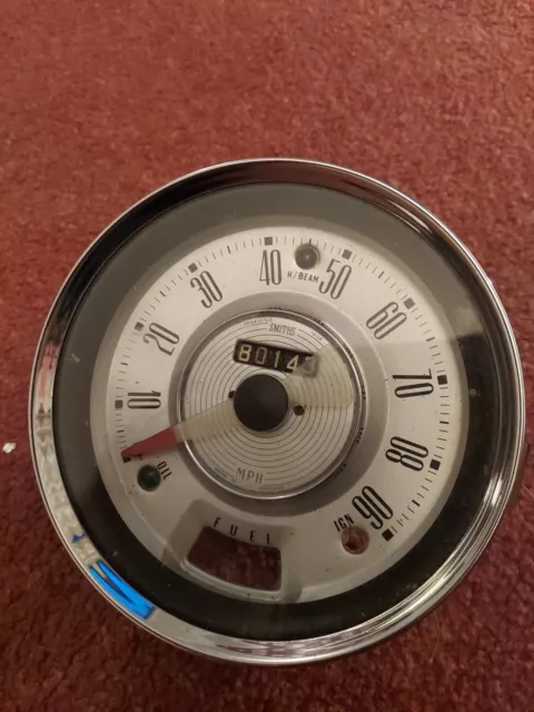 Classic Morris Mk1 Mini sliver face Smiths speedometer 1959 1960