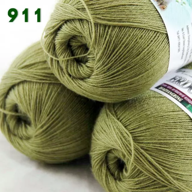 Sale 3 Skeins x 50g Soft Acrylic Wool Cashmere Hand Knit Fine Crochet Yarn 911