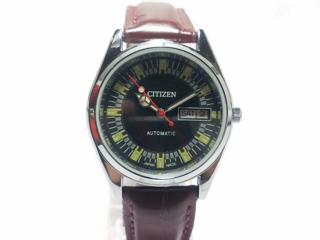 Vintage Citizen Automatic Movement Day Date Dial Mens Analog Wrist Watch J263