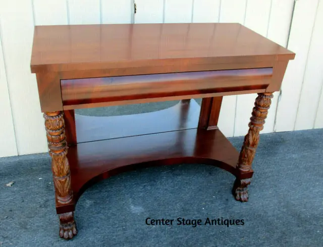 63725   Antique Empire Buffet Sideboard Server Console Cabinet
