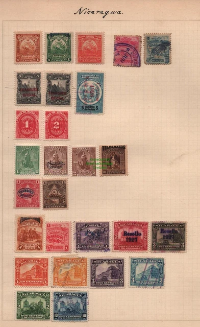 B12554 Nicaragua alt ungebraucht / gestempelt auf Blankoseite