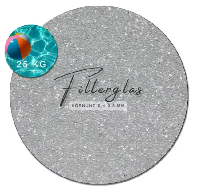 Filterglas 0,4-0,8 mm 25 kg für Sandfilteranlagen Filtermaterial Teich Pool