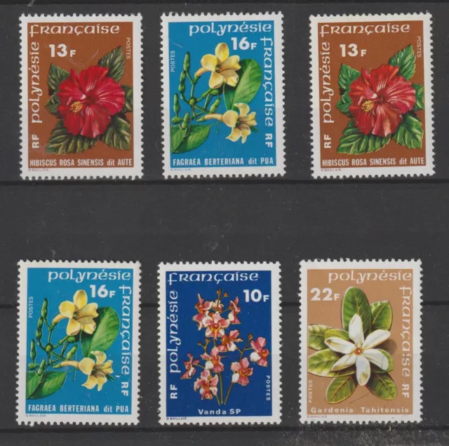 Französisch Polynesien Polynesie 1978-79 Flora Blumen 6 Val MNH MF99823