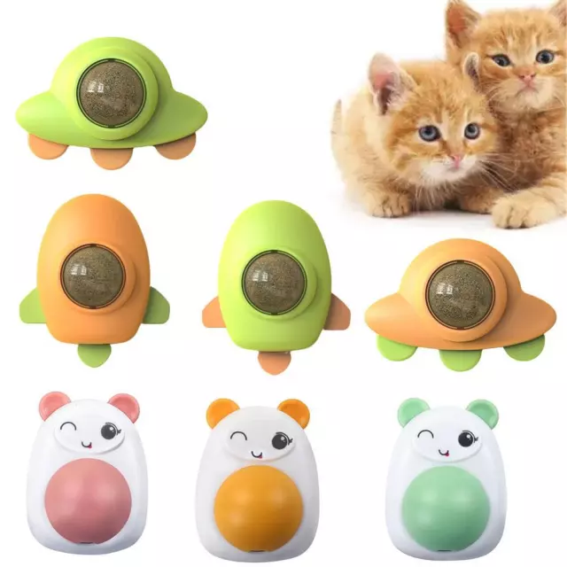 Cat Catnip Ball Toys Natural Healthy Mint Wall Stick-on Ball Treats Promote !φ