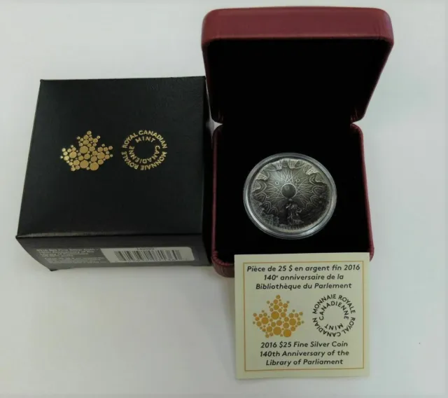 2016 Concave $25 Silver - 140th Anniversary of the LIBRARY of PARLIAMENT