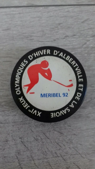 Palet Hockey Sur Glace Collector – JO Albertville 1992 Méribel – État Vintage