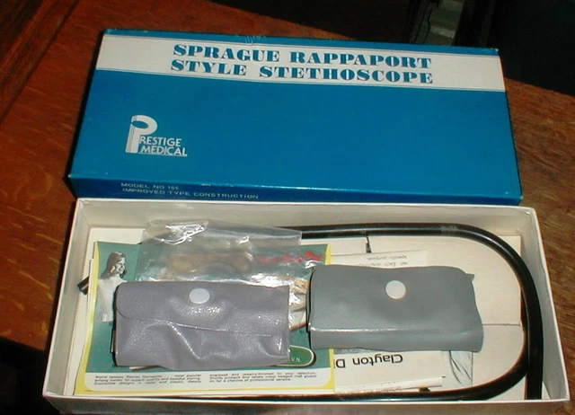 Vintage Prestige Medical Sprague Rappapport Stethoscope in Original Box PARTS