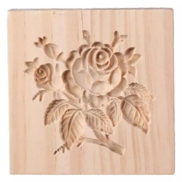 3.54*3.54*0.98 Inch Rose Cookie Mold Wood Biscuit Press Stamp  Party
