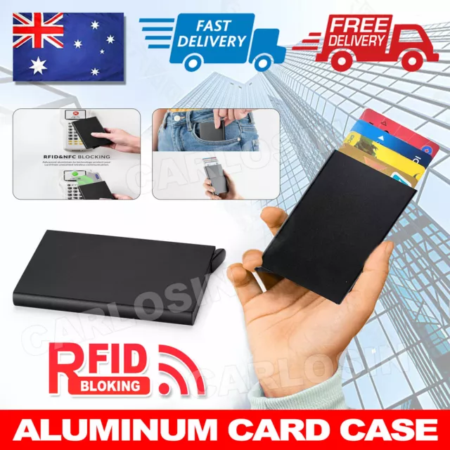 Card Holder RFID Blocking Slim Wallet ID Credit Metal Case Women Purse Aluminum
