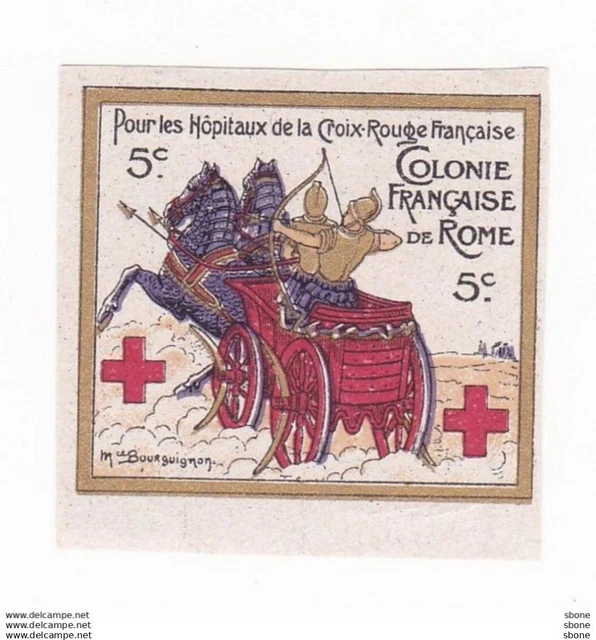 VIGNETTE MILITAIRE DELANDRE - Croix Rouge - Rome EUR 4,00 - PicClick FR