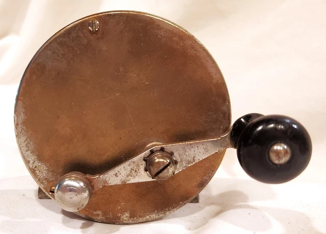 Thomas J Conroy Brass Bait Casting Reel w/Julius vom Hofe Patent 2/00 on Foot Thomas J Conroy Brass Bait Casting Reel w/Julius vom Hofe Patent 2/00 on Foot