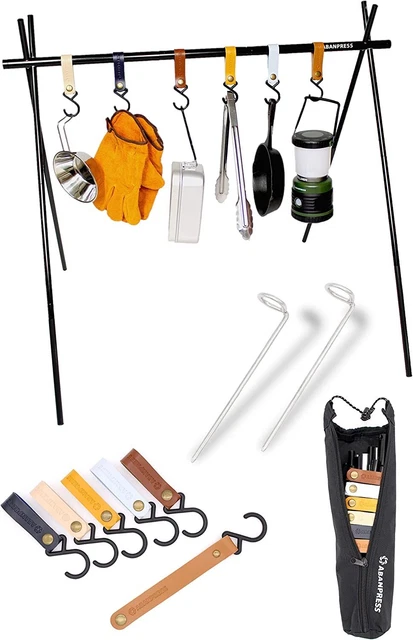 ABANPRESS hanging rack leather hook with leg fixing pegs