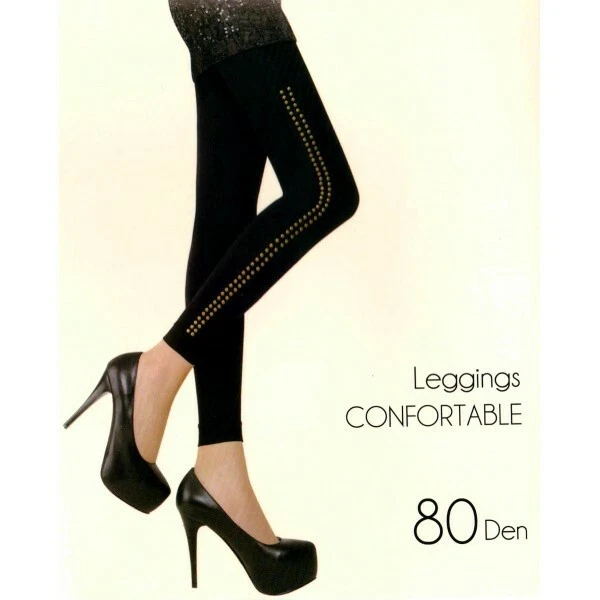 Collant Legging Sans Pied Noir Effet Cuivré - Taille Unique - Nylon - Neuf Avec étiquettes