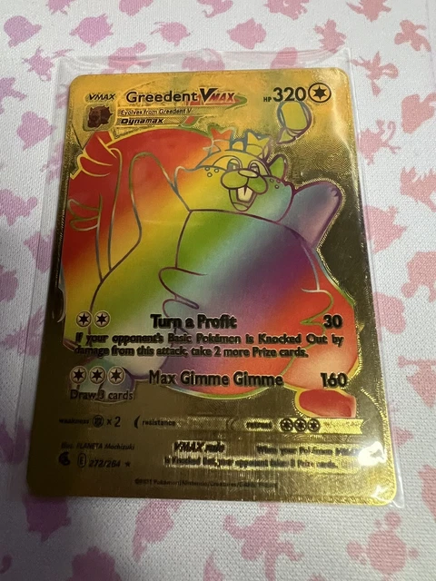 Pokemon Greedent V & Vmax Set Di Carte - 218/264 Fusion Strike - Lotto Ultra Rare 2 Carte